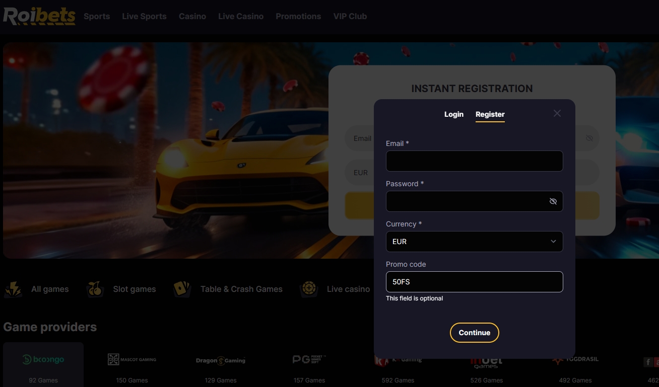 Roibets - 100 Darmowych Spinów